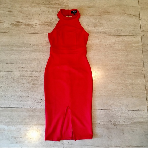 Lulus Red Halter Bodycon Backless Dress - Picture 6 of 8